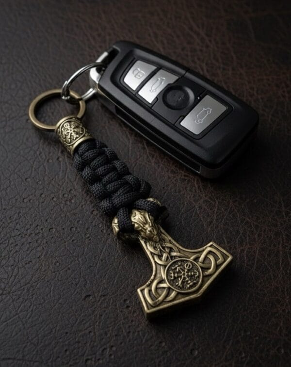 df301981-116f-4d23-bb63-6fb823938e3e THOR’S HAMMER MJÖLNIR PARACORD KEYCHAIN