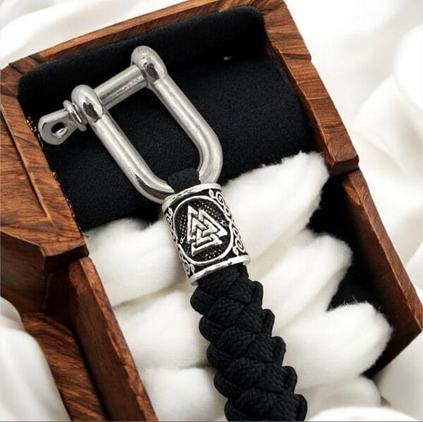 Anubis brass paracord keychain