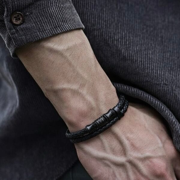 img_9377 The “Royal Black” Braided Leather Bracelet