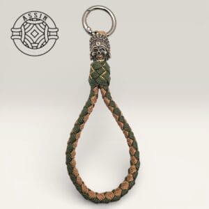 Paracord Keychain with Warrior Skull Bead