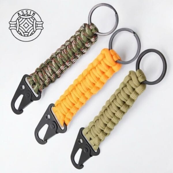 photoroom_20260111_221156 Handmade Tactical Paracord Keychain with Metal Clip (EDC)