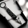 photoroom_20250817_190836 🐺 Wolf Skull Paracord Keychain – Silver Edition