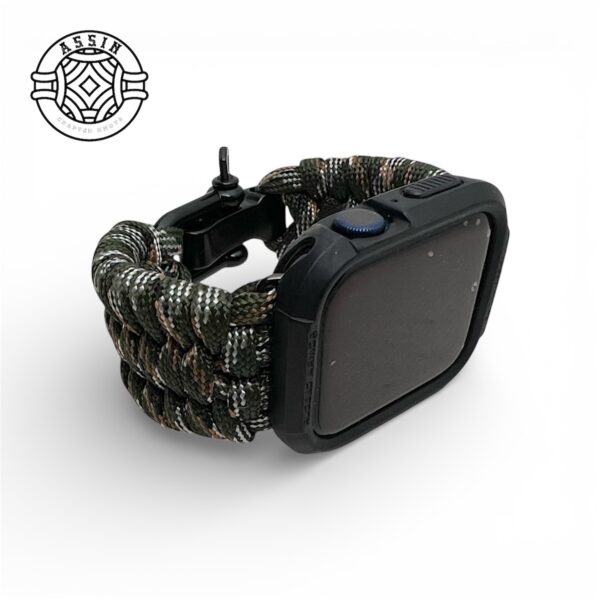 AssinCraft Handmade Tactical Paracord Band for Apple Watch (42–45mm)