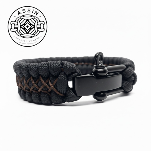 photoroom 20260822 105234 سوار Paracord يدويا بني صغير