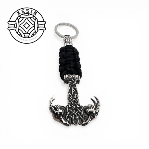Viking Thor Hammer Keychain – Double Power Edition