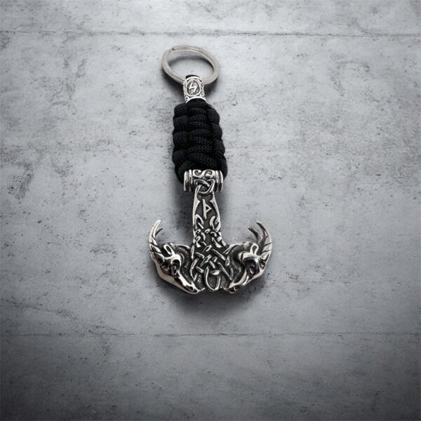 Viking Thor Hammer Keychain – Double Power Edition