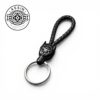 Wolf Head Leather Keychain