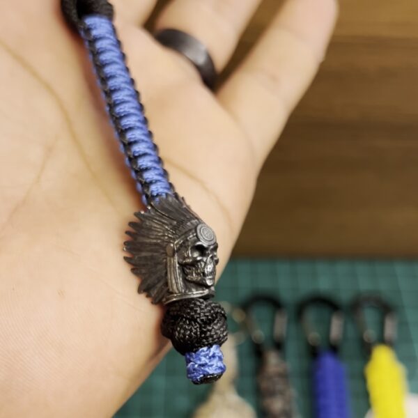 img_5246_still-4 The Chief | Handcrafted Indian Chief Skull Paracord Lanyard & EDC Keychain Accent