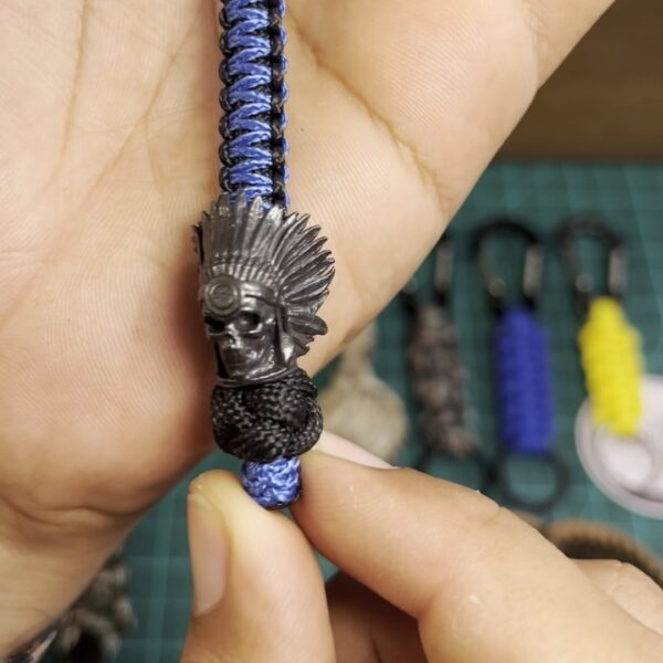 img_5246_still-5 The Chief | Handcrafted Indian Chief Skull Paracord Lanyard & EDC Keychain Accent