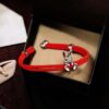 Rabbit Charm Red Paracord Bracelet