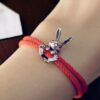 Rabbit Charm Red Paracord Bracelet