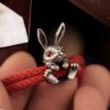 Rabbit Charm Red Paracord Bracelet