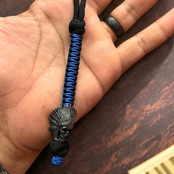 photoroom_20260925_113333-2 The Chief | Handcrafted Indian Chief Skull Paracord Lanyard & EDC Keychain Accent