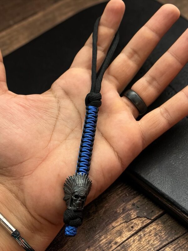 photoroom_20261001_114913-3 The Chief | Handcrafted Indian Chief Skull Paracord Lanyard & EDC Keychain Accent