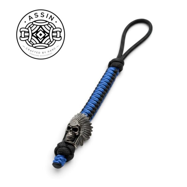 photoroom_20261001_115154-2 The Chief | Handcrafted Indian Chief Skull Paracord Lanyard & EDC Keychain Accent