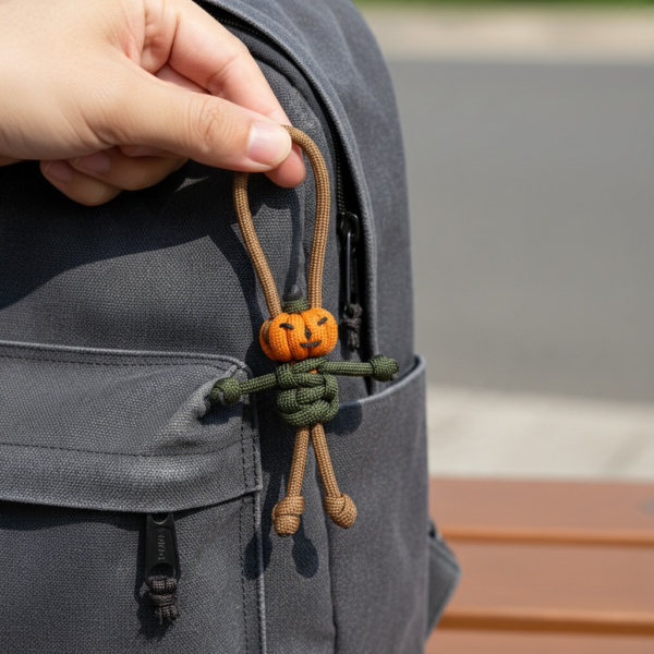 Pumpkin Head Paracord Mini Figure