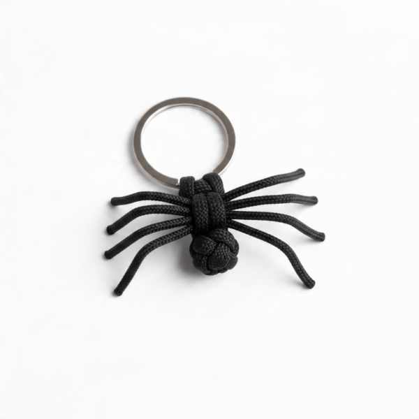 Black Paracord Spider Keychain