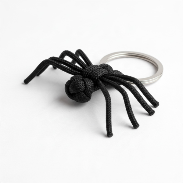 Black Paracord Spider Keychain