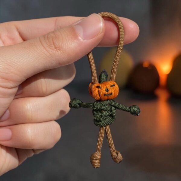 Pumpkin Head Paracord Mini Figure