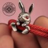 Rabbit Charm Red Paracord Bracelet